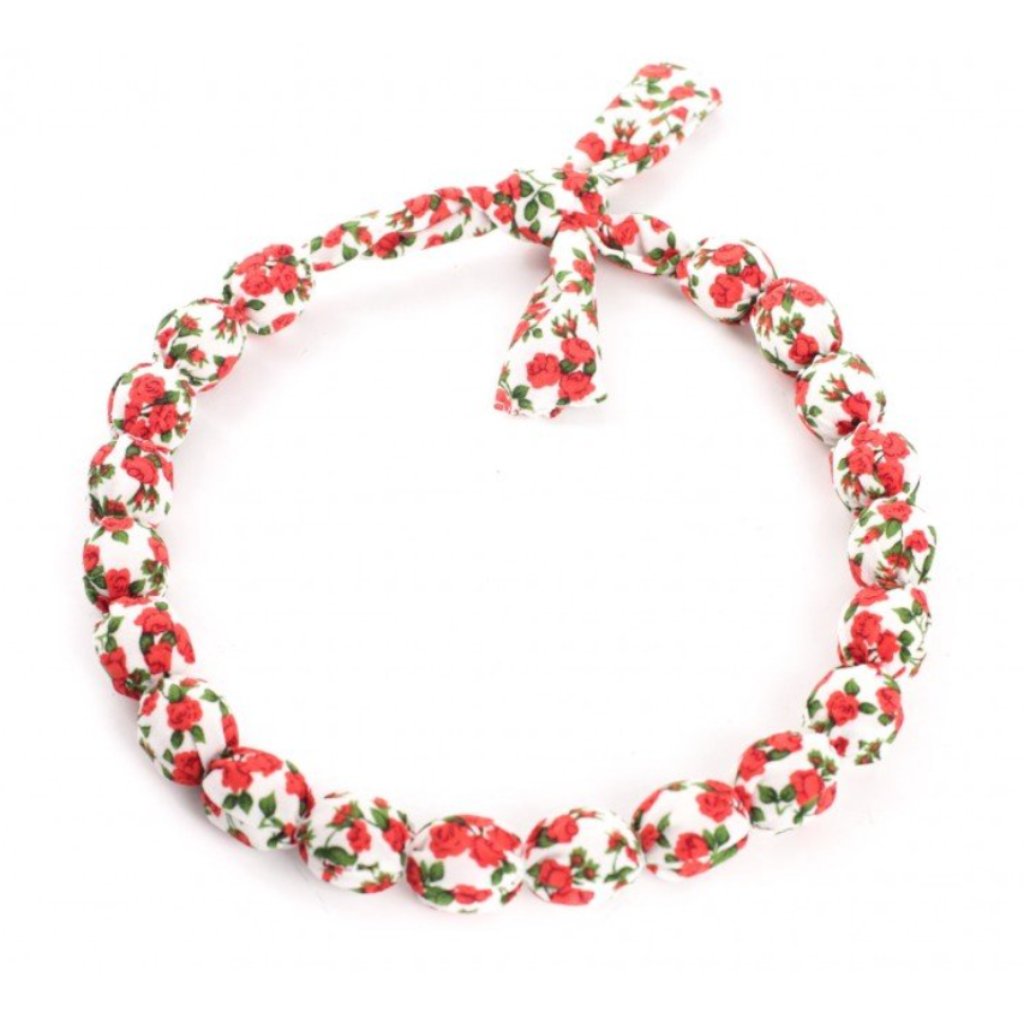 Shabby Chic Floral Rustic Large Bead Necklace, Handmade & Beautiful, Nwt